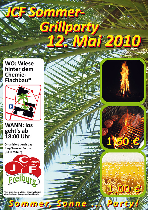 Plakat für unsere erste Grillparty