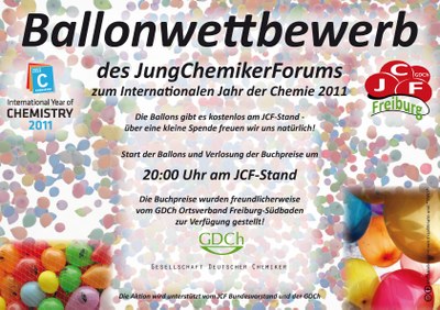 Werbeplakat zur JCF Ballonaktion am Fakultätsfest anlässlich des IYC 2011