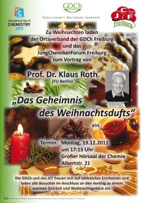 Ankündigung unseres Weihnachtsvortrages von Prof. Dr. Klaus Roth