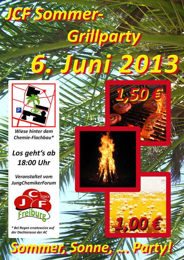 Plakat unserer vierten Grillparty (2013)